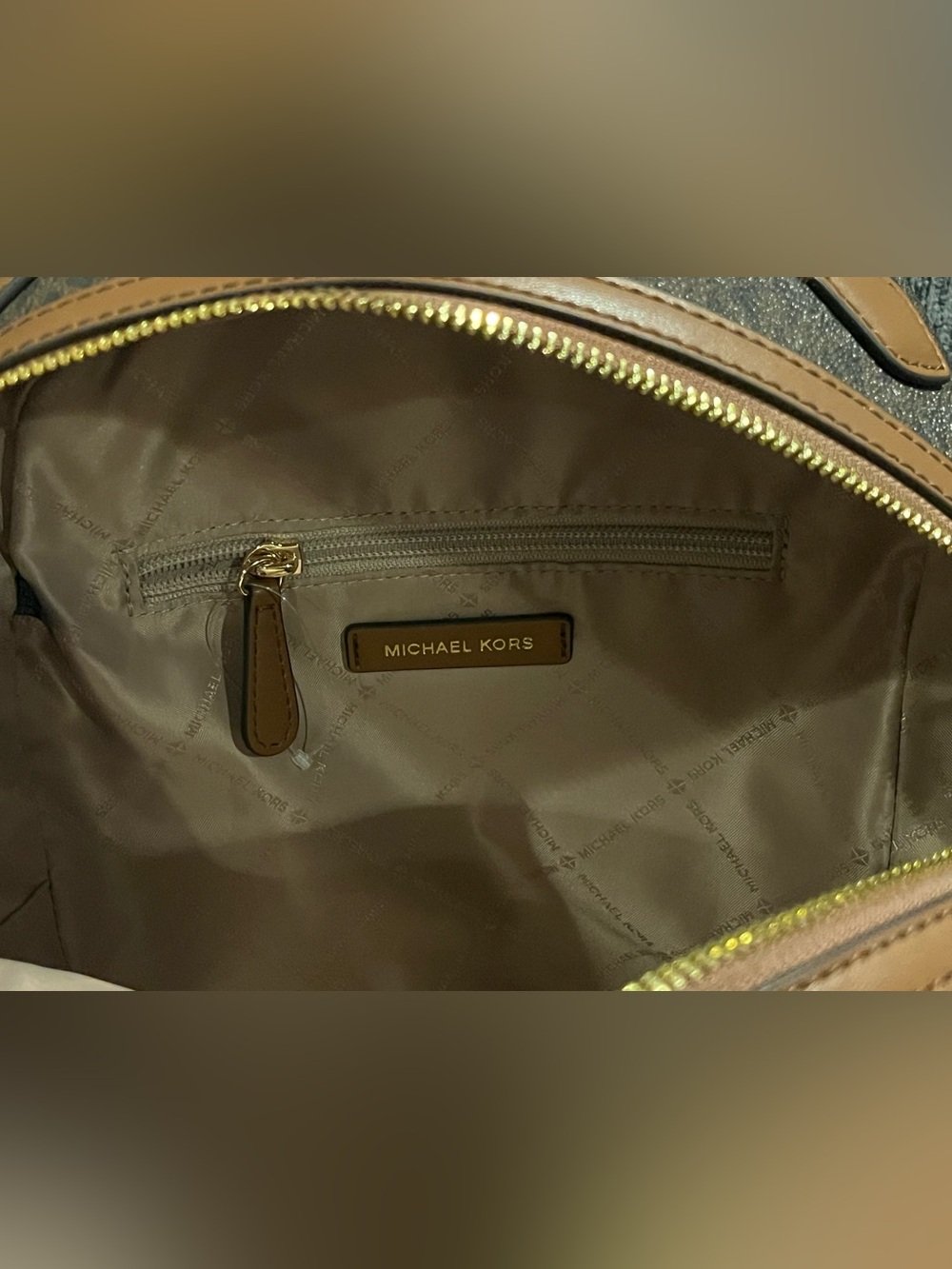 Michael Kors Brown Logo Medium Backpack NWOT - Picture 7 of 8